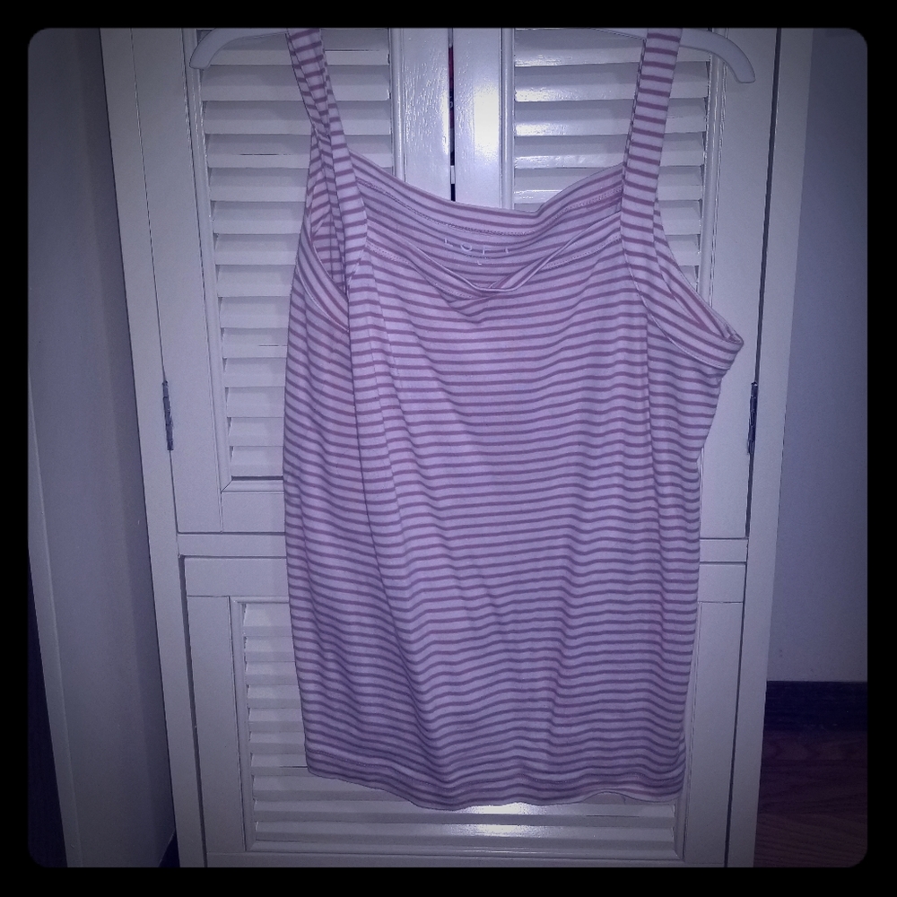 Loft Sleeveless Large Striped Shirt